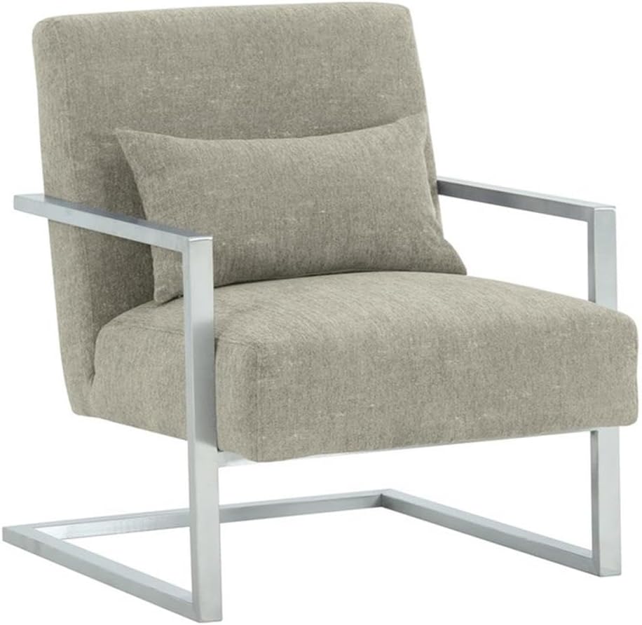 Armen Living Skyline Accent Chair – Stainless Steel Legs