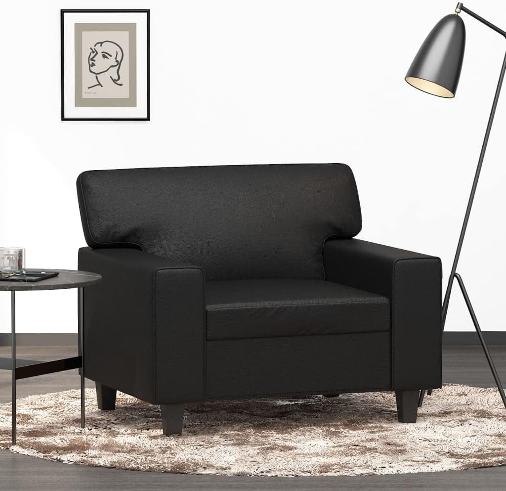 VidaXL Brown Leather Chair with Armrests