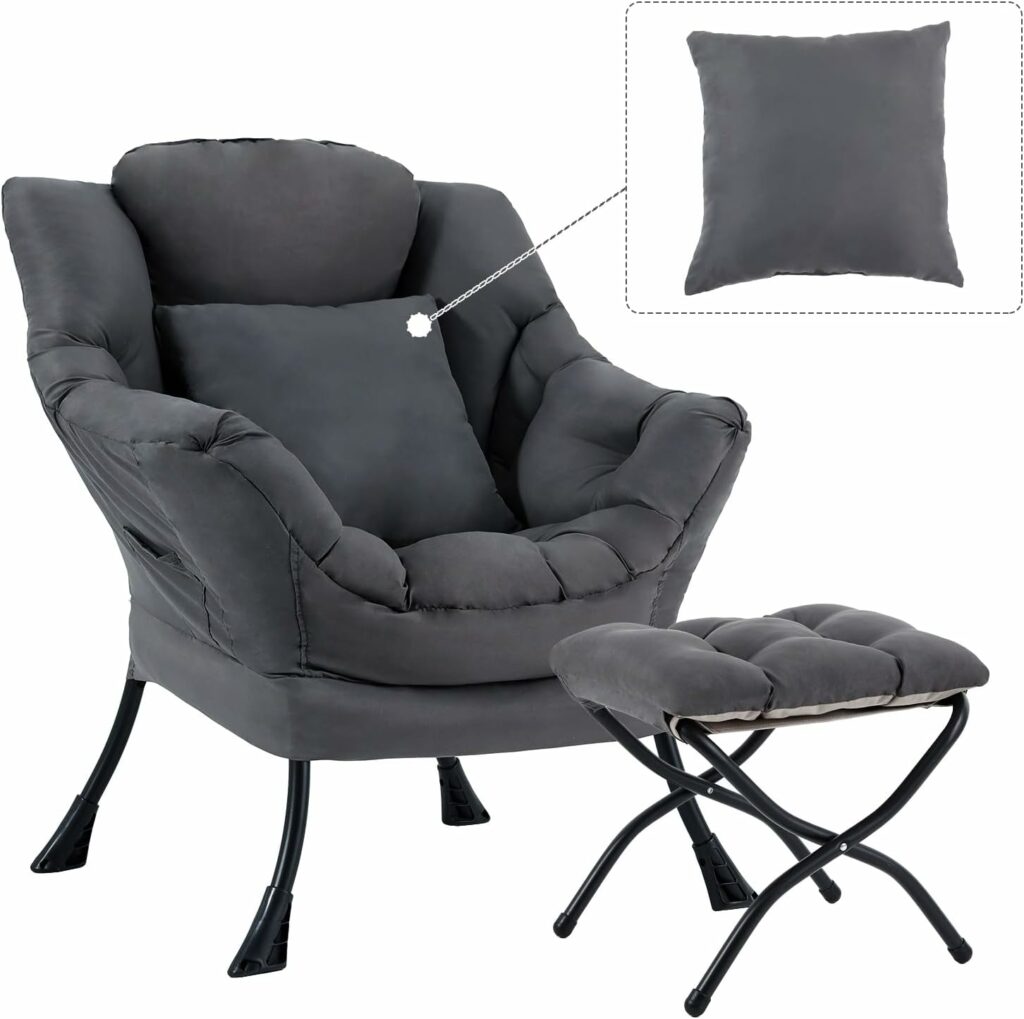 YOTATING Reading Chair with Footstool