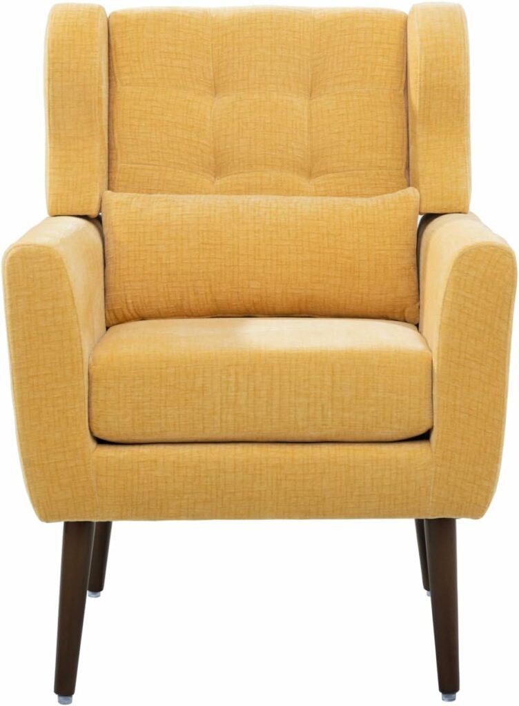 SPOFLYINN Chenille Armchair with Pillow