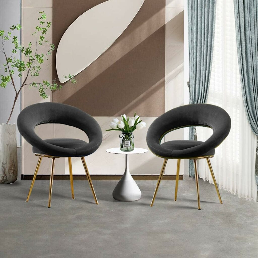 WIJCK Velvet Modern Accent Chair