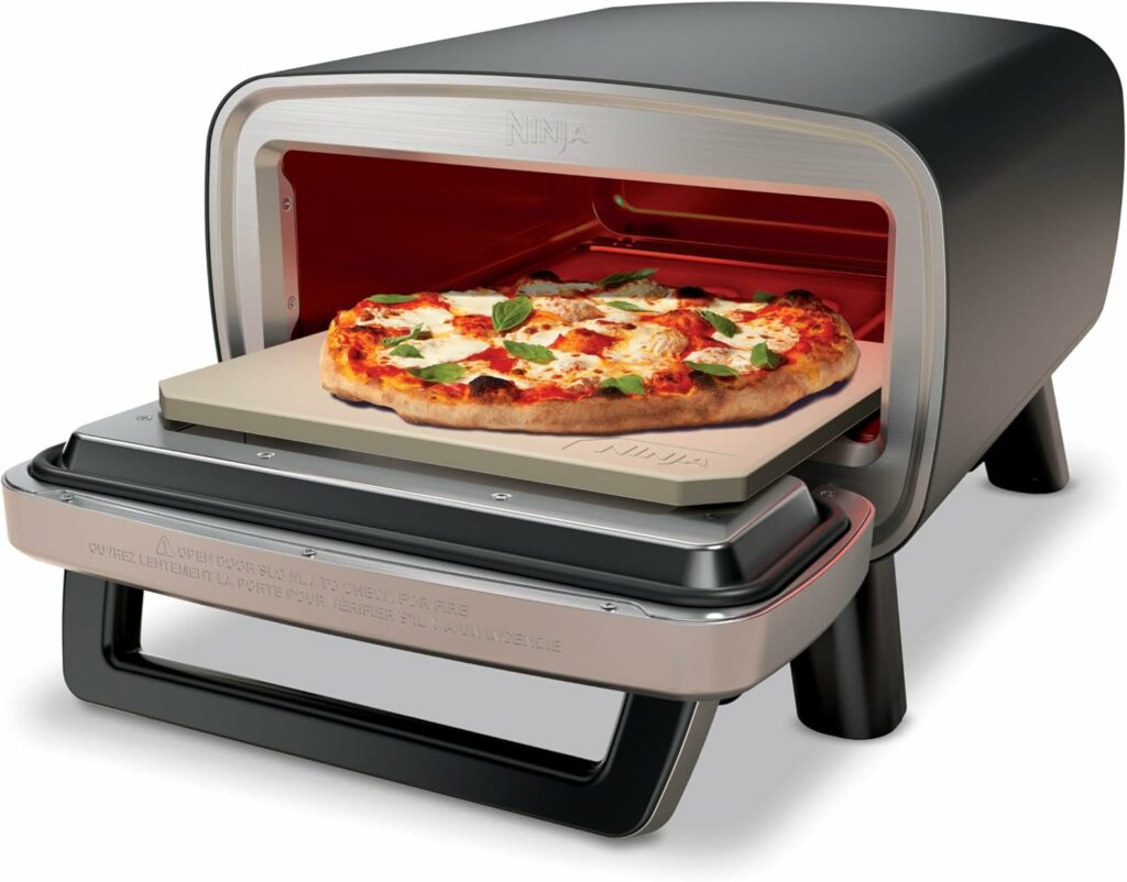 Ninja Artisan 12-inch Outdoor Pizza Oven, 3-minute Pizza, Neapolitan, Thin Crust, New York Chicago, Custom, 700F Max Temperature, Electric Heat, Bake, Broil, Proof, Warm, MO201