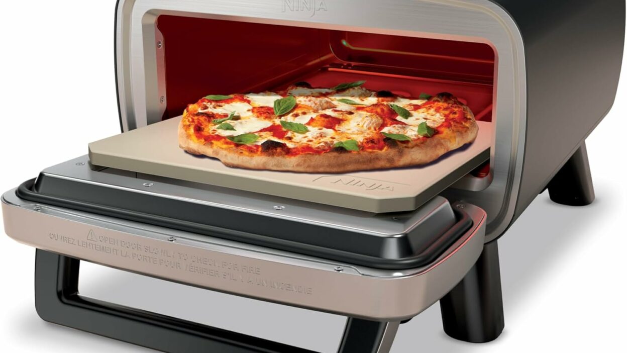 Ninja Artisan 12-inch Outdoor Pizza Oven, 3-minute Pizza, Neapolitan, Thin Crust, New York Chicago, Custom, 700F Max Temperature, Electric Heat, Bake, Broil, Proof, Warm, MO201