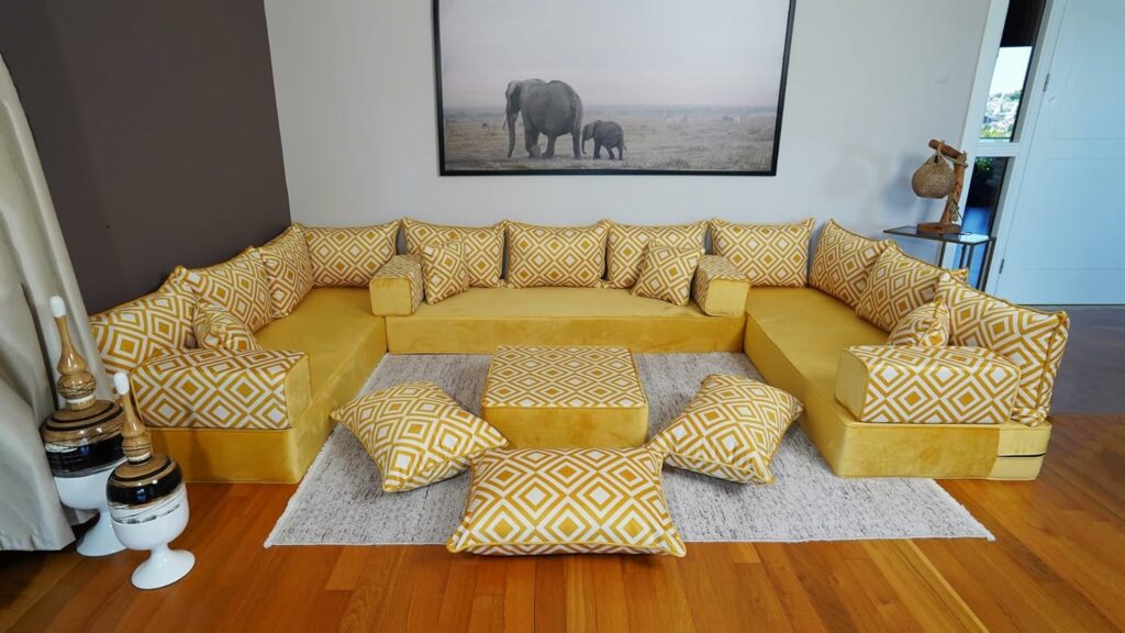 Turkish Floor Cushion Set with Oriental Patterns