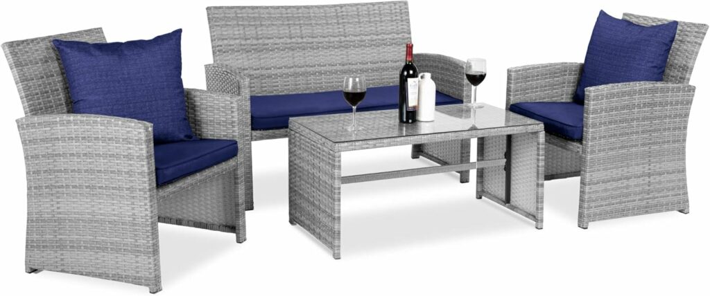 Best Choice Products 4-Piece Wicket Seating Set