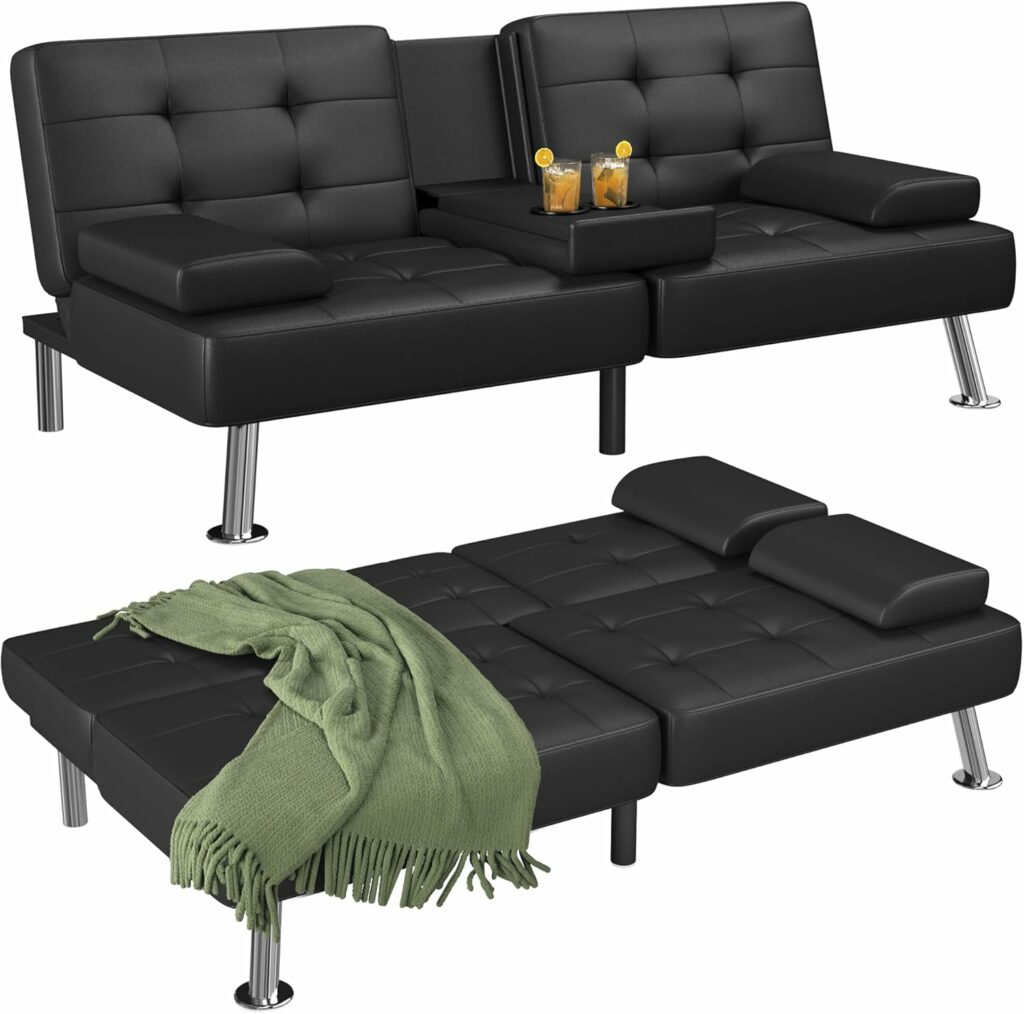 Flamaker Faux Leather Convertible Recliner Chair
