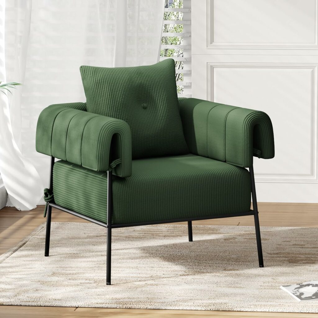Furniliving Modern Chairs for Bedroom with Pillow Lounge Chair Reading