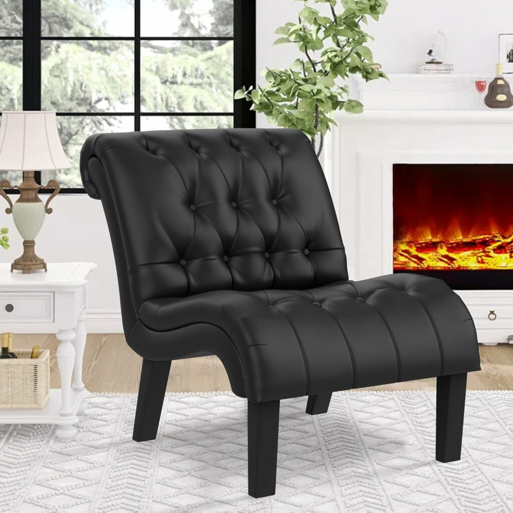 Yongqiang Armless Leather Upholstered Chair