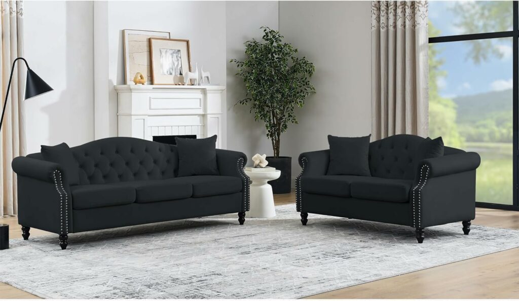 Chesterfield Loveseat with Nailhead Trim
