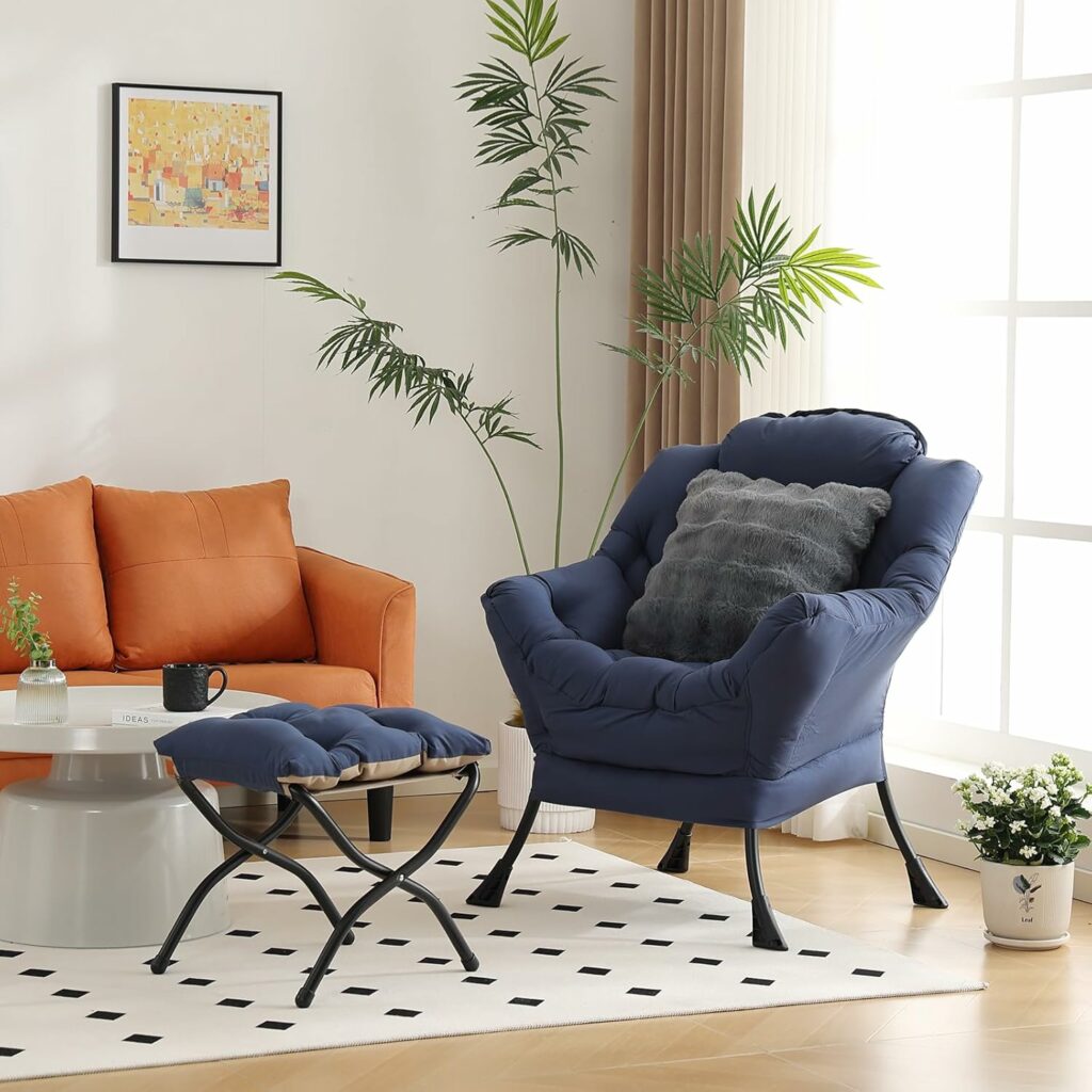 HomEastlly Modern Lounge Chair with Ottoman
