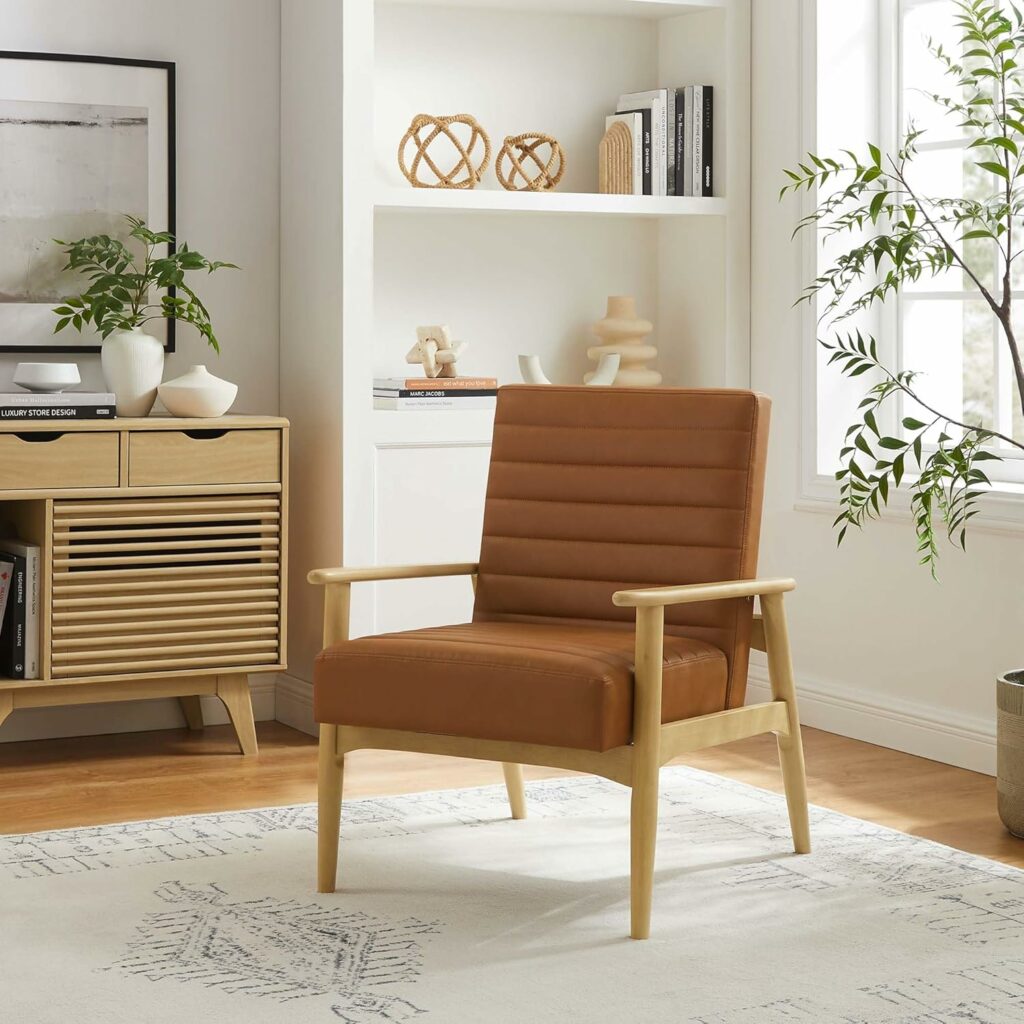 Modway Jensen Wood & Fabric Accent Chair