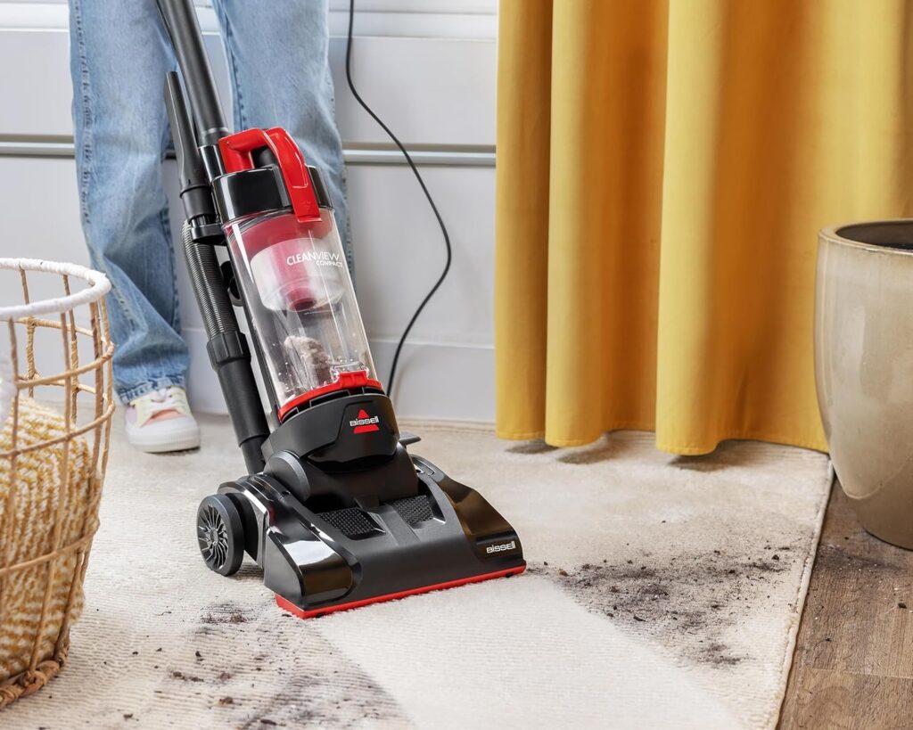 Bissell CleanView Compact Upright Vacuum, Fits in Dorm Rooms & Apartments, Lightweight with Powerful Suction and Removable Extension Wand, 3508
