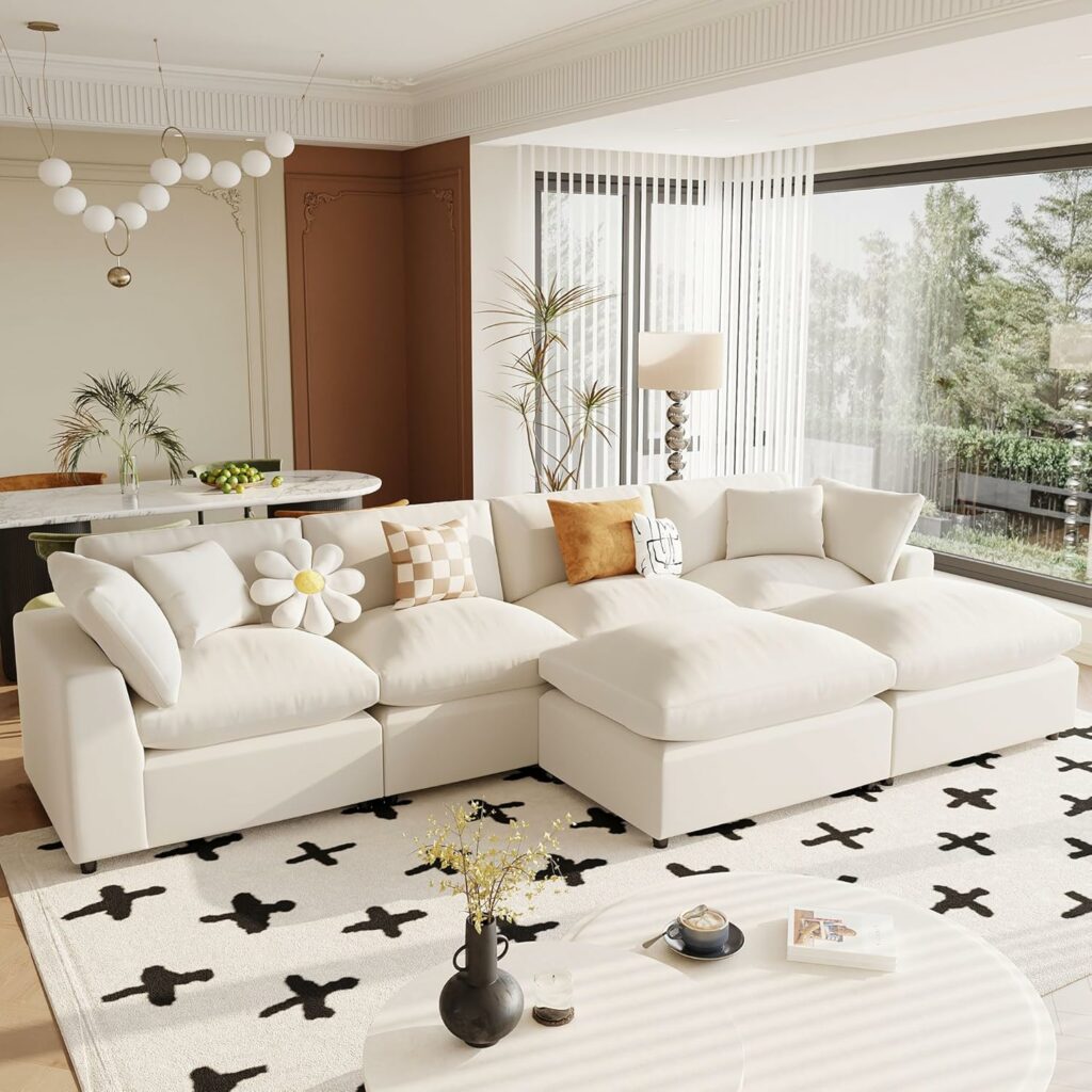 HULALA HOME Velvet Convertible Sectional