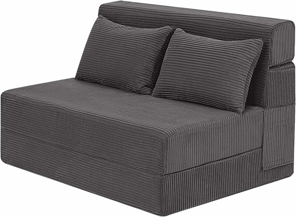 MeMoreCool Boneless Corduroy Convertible Floor Sofa