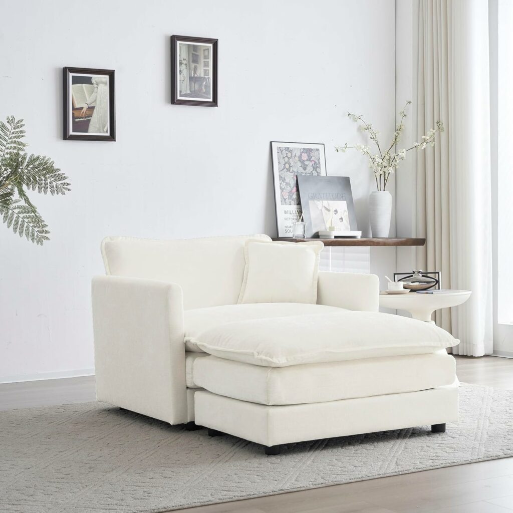 Eafurn Accent Chair with Ottoman
