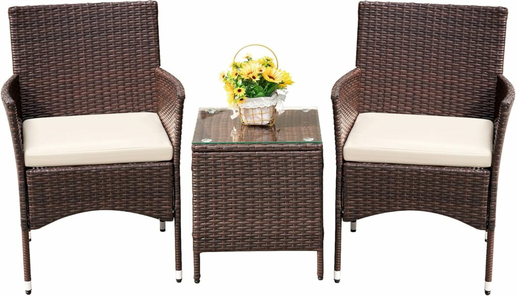 Devoko Patio Porch Furniture Sets 3 Pieces