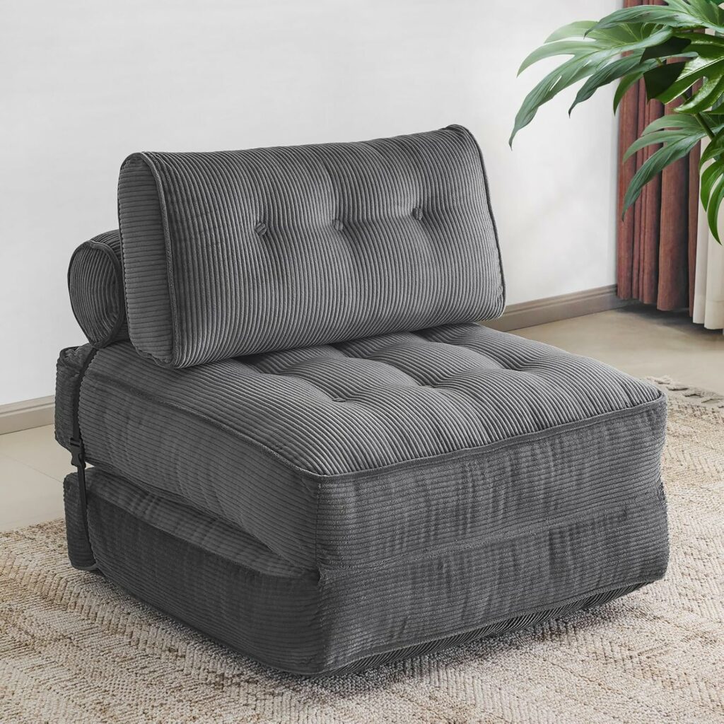 Furnimart Folding Sleeper Sofa Bed in Corduroy