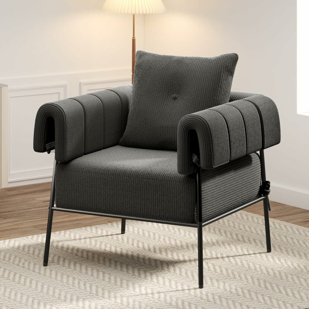 Furniliving Modern Chairs for Bedroom with Pillow Lounge Chair Reading