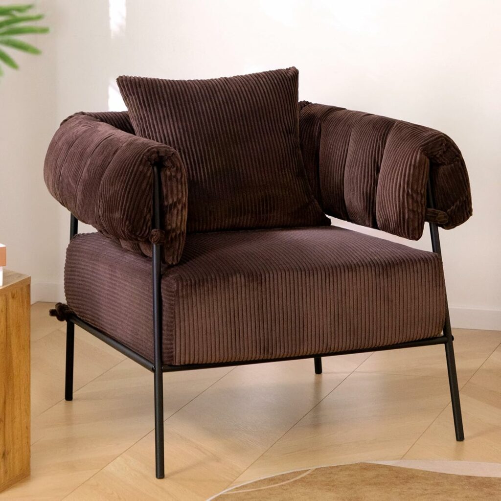 HollyHOME Plush Upholstered Reading Chair