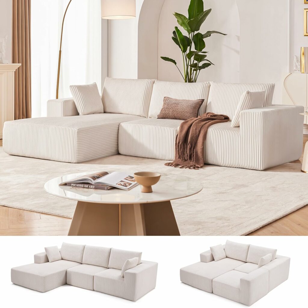 108” Modular Sectional Sofa, Cloud Sectional Couch
