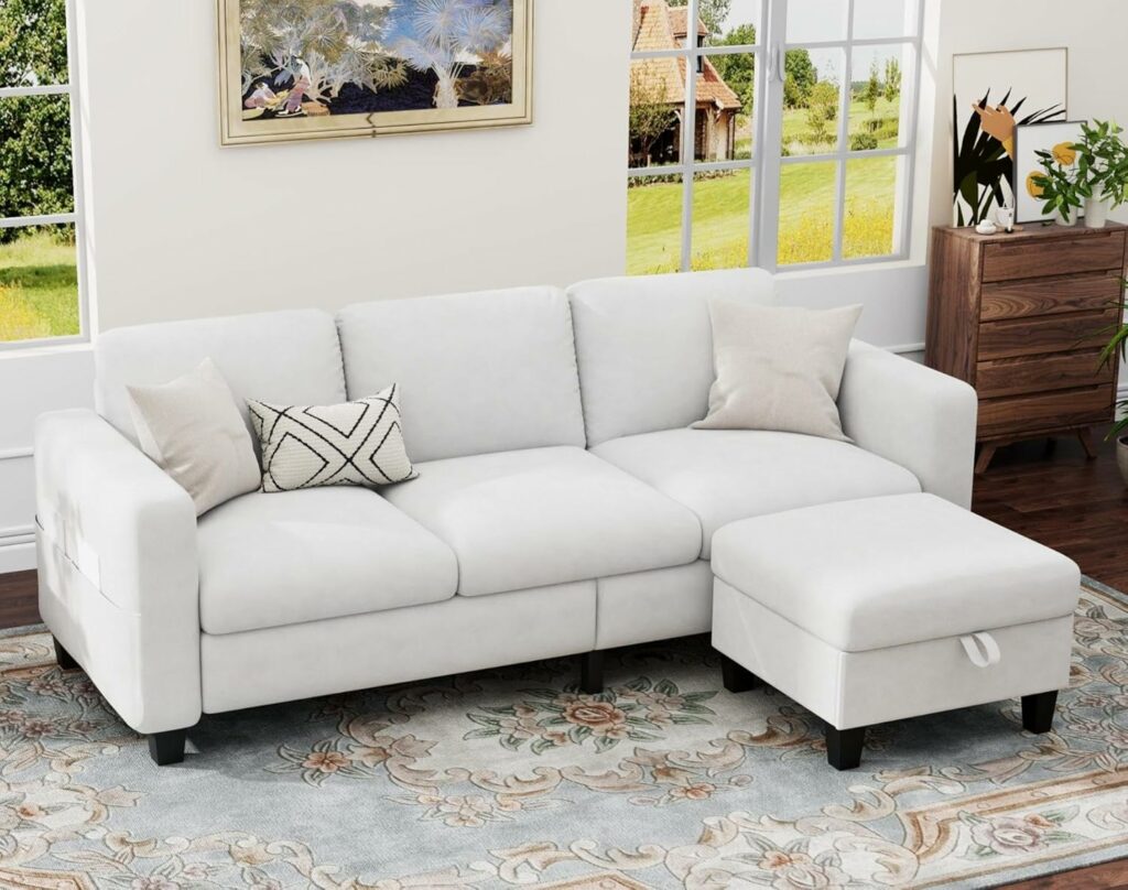 HONBAY Sleeper Sectional Sofa with Pull-Out Bed
