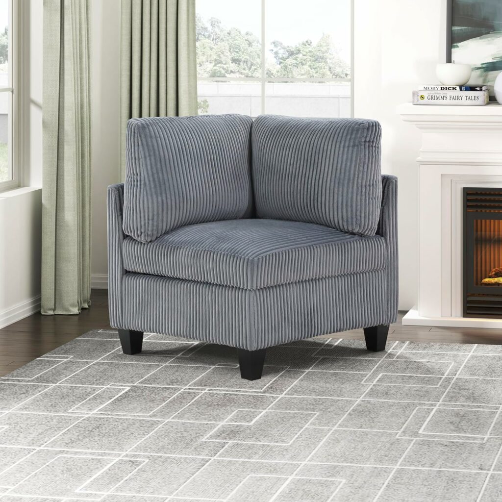 Lexicon Modular Corduroy Sectional – Customizable Sofa Set