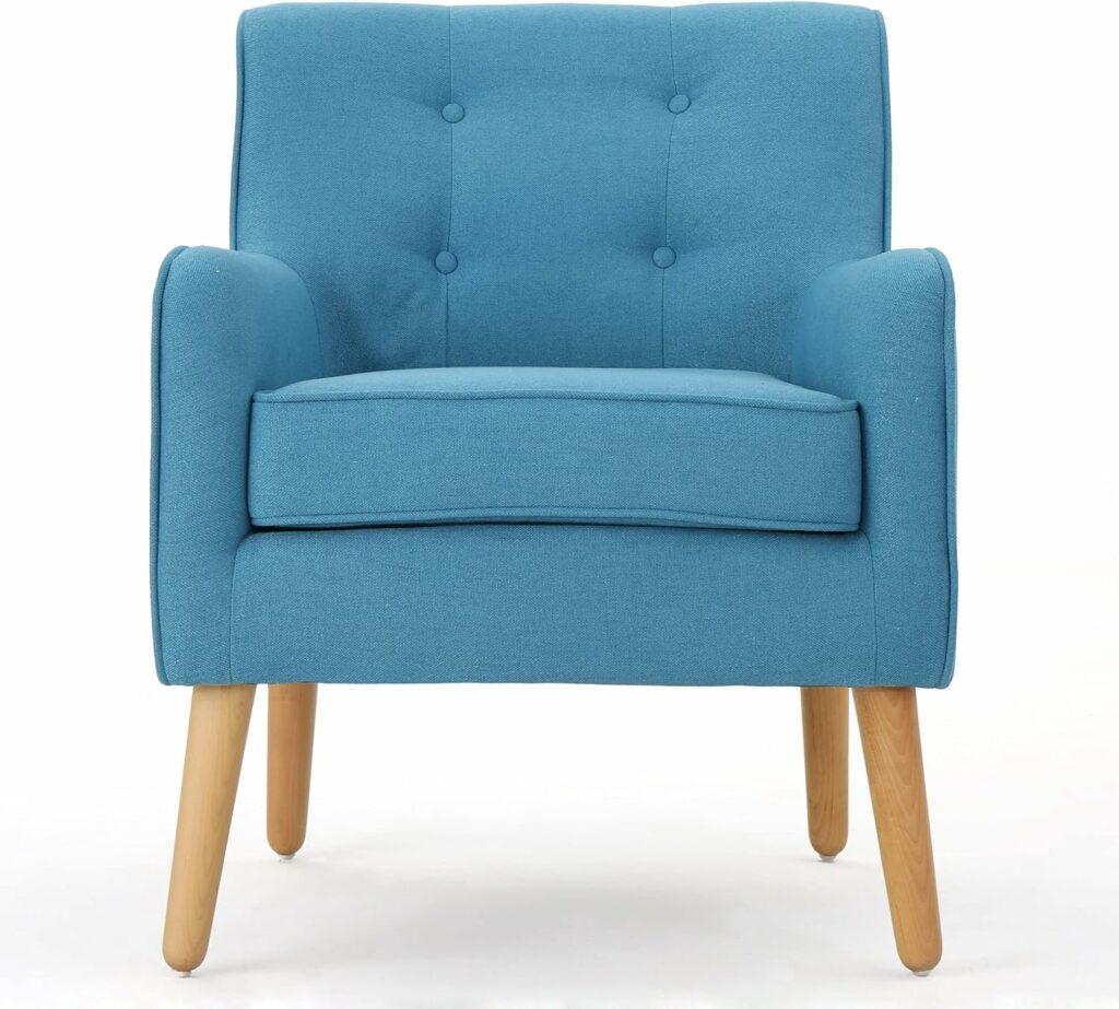 Christopher Knight Home Felicity Mid-Century Fabric Arm Chairs, 2-Pcs Set, Teal