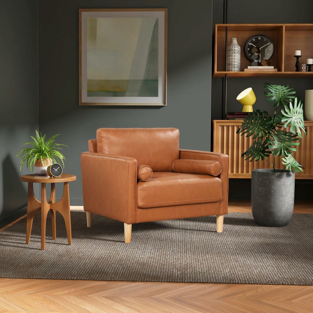 Lifestyle Solutions Lexington Armchair – Caramel Faux Leather