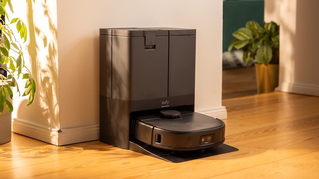 eufy X10 Pro Omni Robot Vacuums and Mop Combo, 8,000 Pa Suction, Dual Mops with 12 mm Auto-Lift and Carpet Detection, AI Obstacle Avoidance, Auto Mop Washing, Auto Drying, Self-Emptying, Self-Refilling