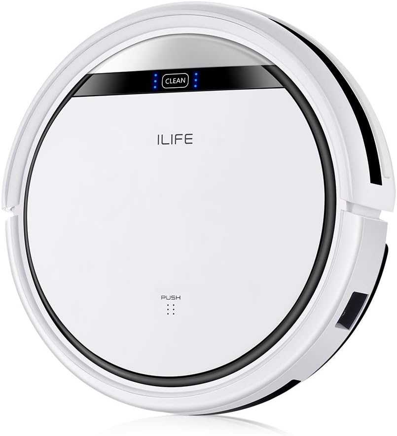 ILIFE V3s Pro Robot Vacuum Cleaner, Tangle-free Suction , Slim, Automatic Self-Charging Robotic Vacuum Cleaner, Daily Schedule Cleaning, Ideal For Pet Hair,Hard Floor and Low Pile Carpet,Pearl White